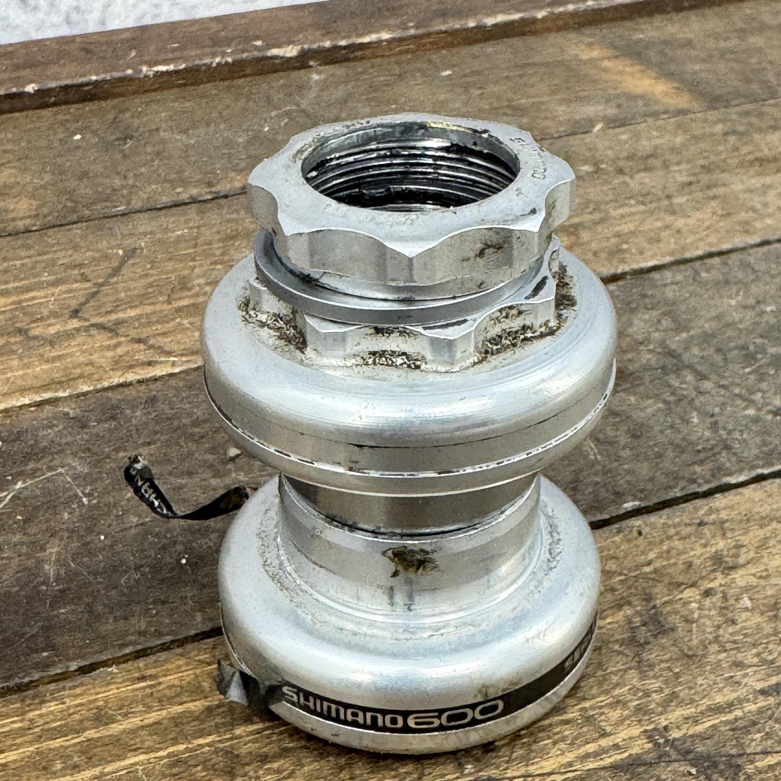 Vintage Shimano 600 Headset HP-6207 1in Threaded Silver 1980s Road Bike Japan
