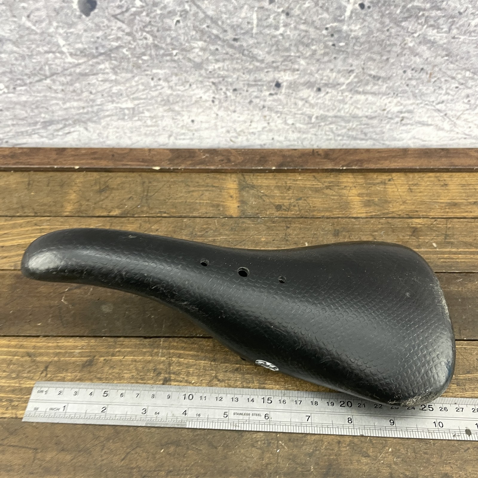 DK BMX Bicycle Saddle Velo 247 Black Seat Vintage Snake Skin Freestyle Bike