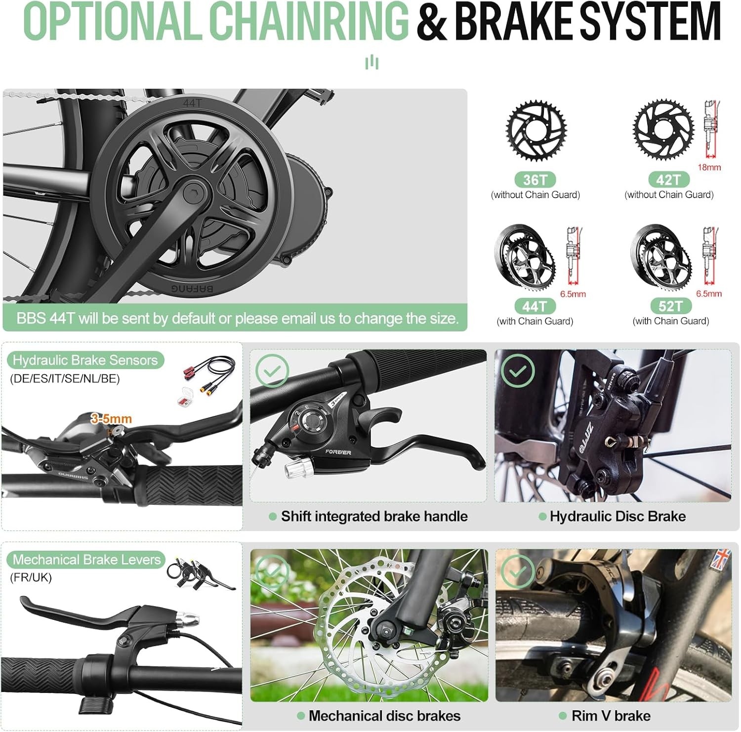 48V750W68-73mm BBS02B BAFANG Mid Drive Motor Kit Electric Bike Conversion Kit US