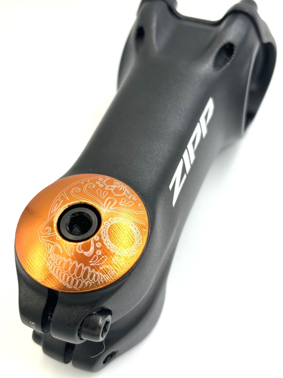 Day of the dead skull – Threadless Bicycle Headset Stem Cap 1 1/8″ Orange/gold
