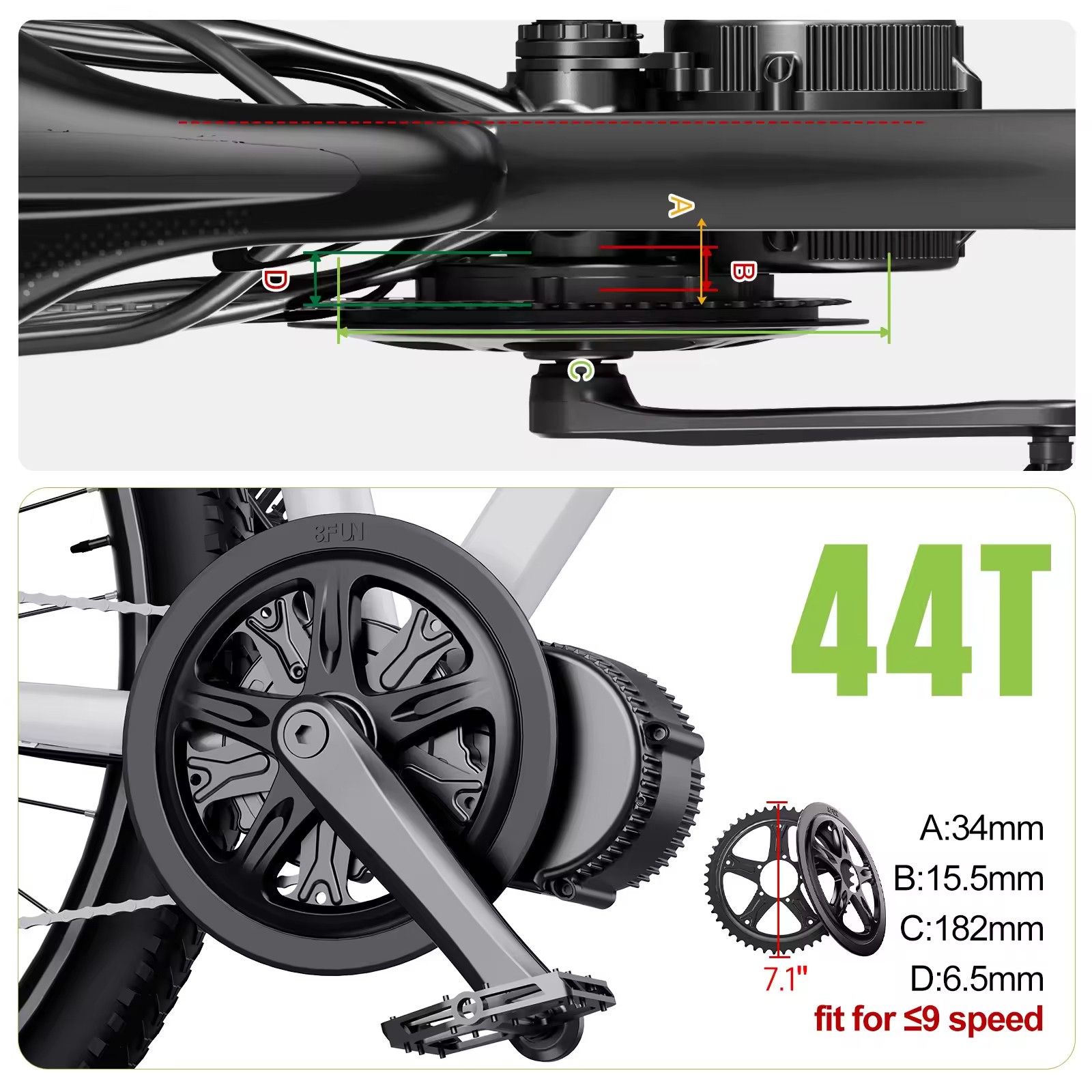 48V750W BAFANG Mid Drive Motor Kit BBS02B 68-73mm Electric Bike Conversion Kit