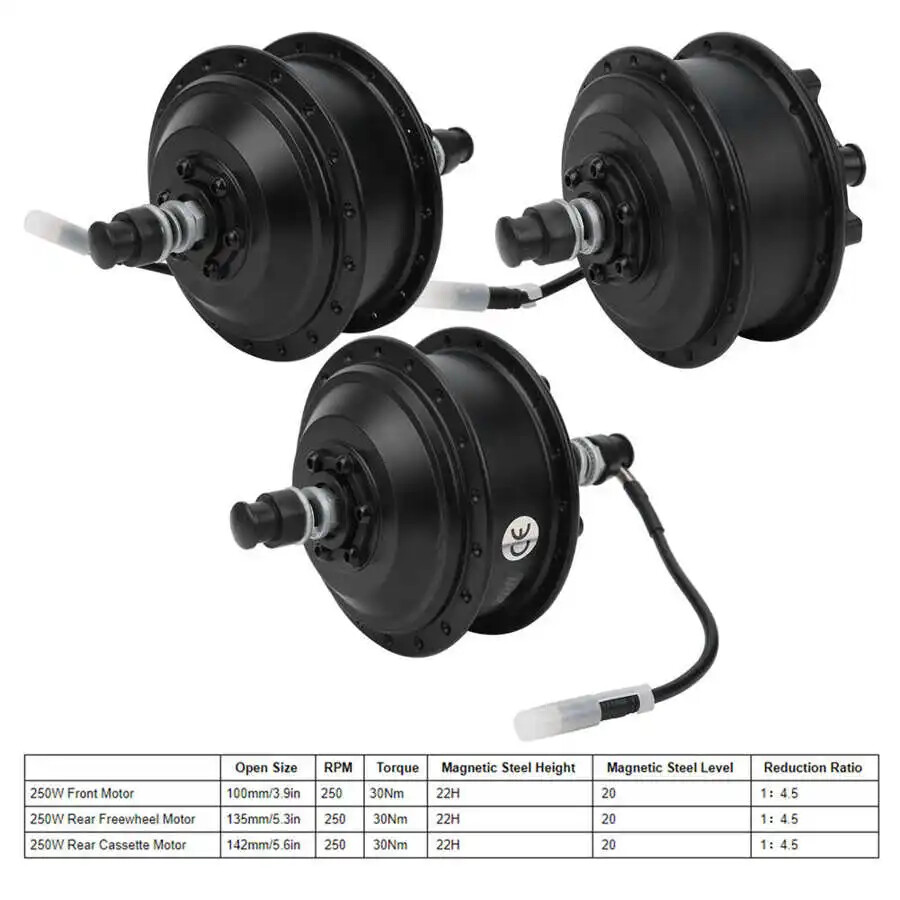 24V 36V 48V 250W Electric Bike Brushless Gear Wheel Hub Motor Rear Cassette