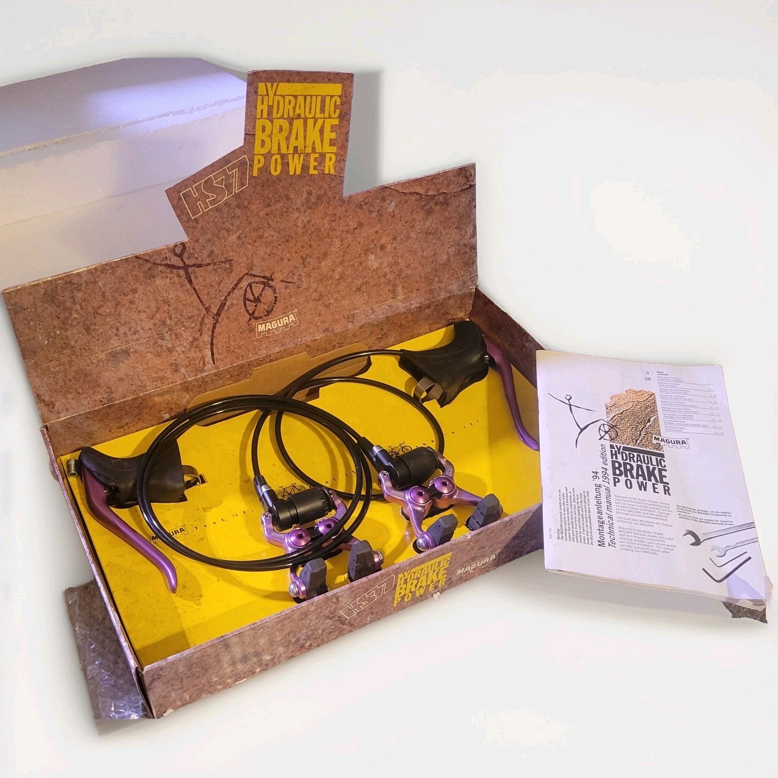 Rare Vintage NIB Magura Hs77 Road Hydraulic Rim Brakes Purple 1990s