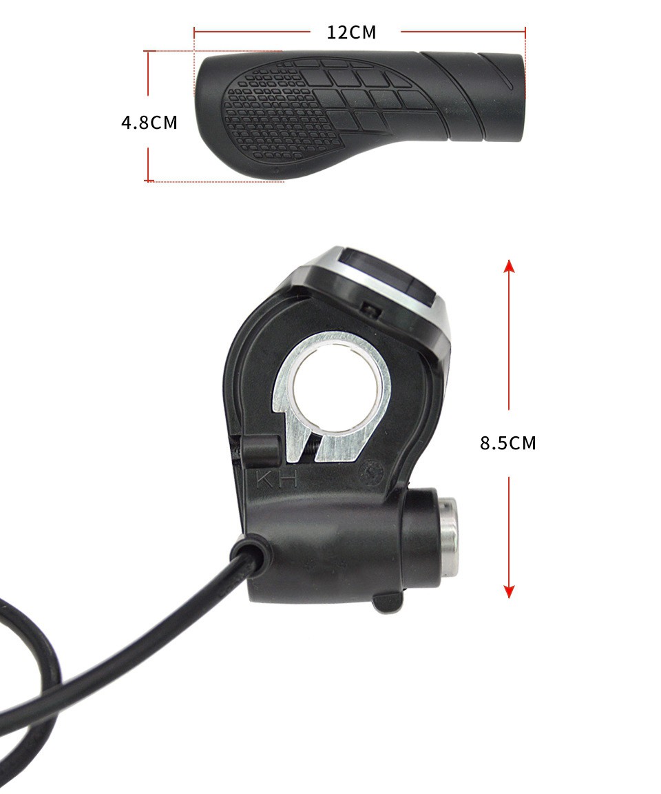 36V/48V EBike Electric Bicycle Split Throttle Handle Twist Grip w/ Power Display