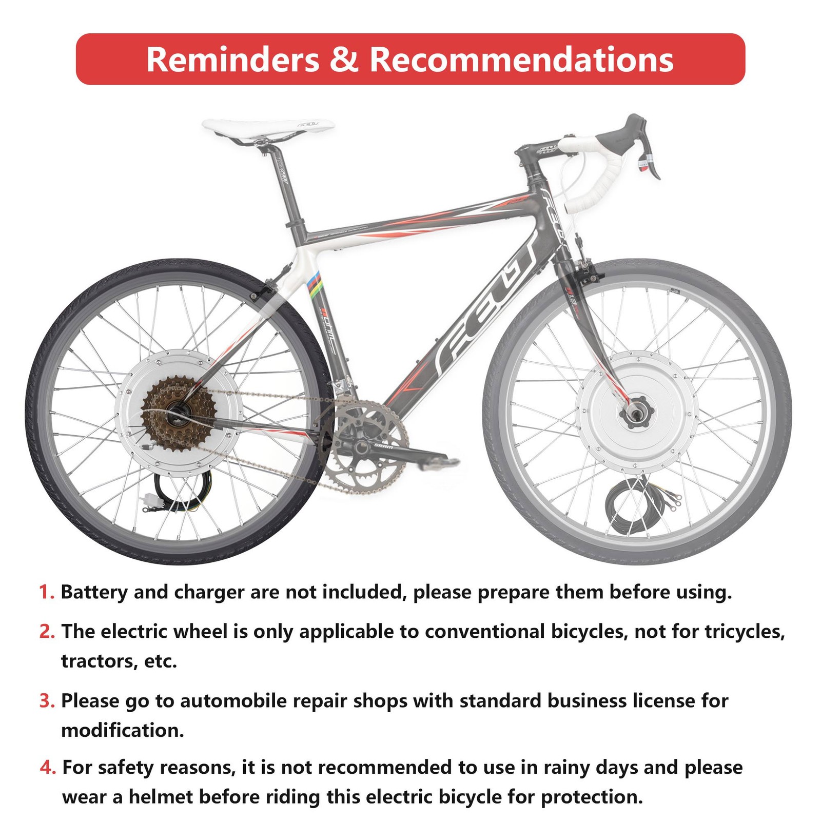 Yescom Electric Bicycle Motor Conversion Kit for 20″ 750W 36V E-bike Rear Wheel