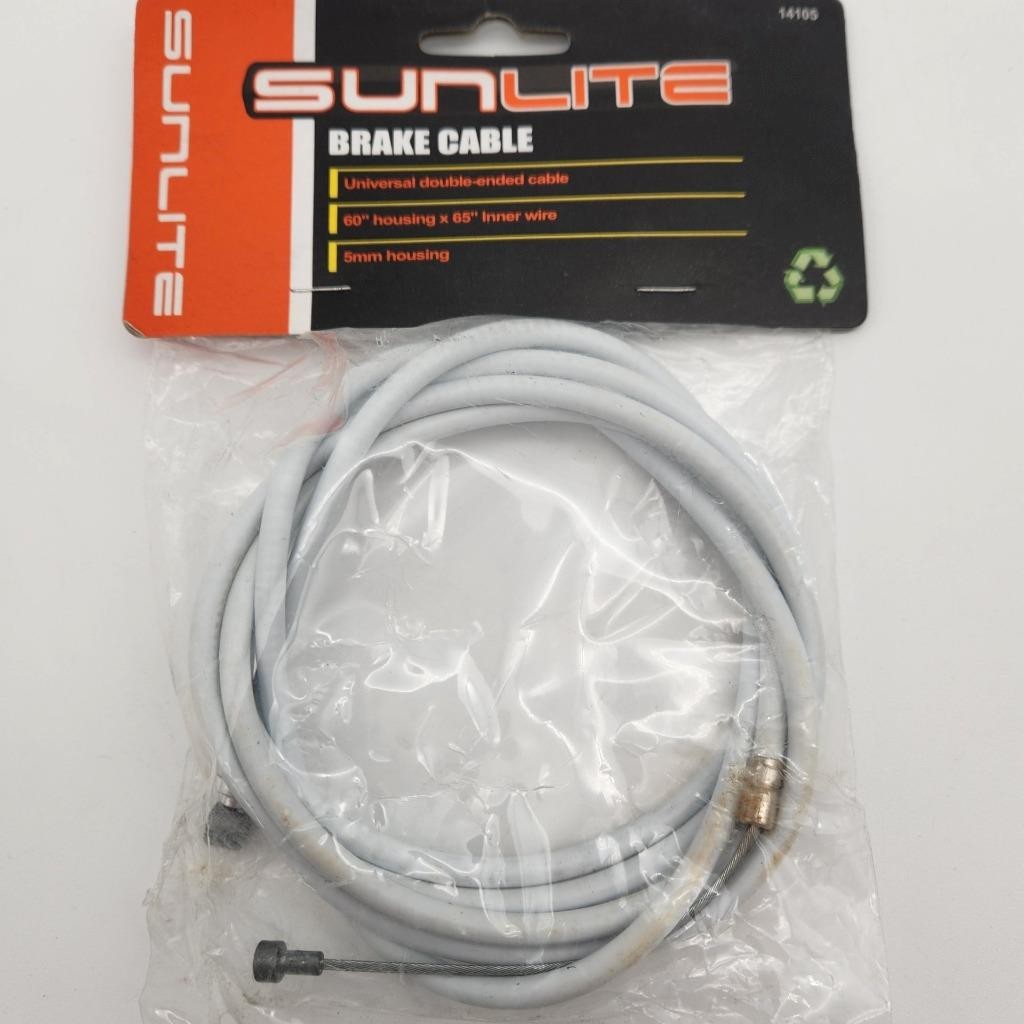 Sunlite Galvanized Steel Inner Bicycle Brake Cable W/ Housing White MTB/Road NOS