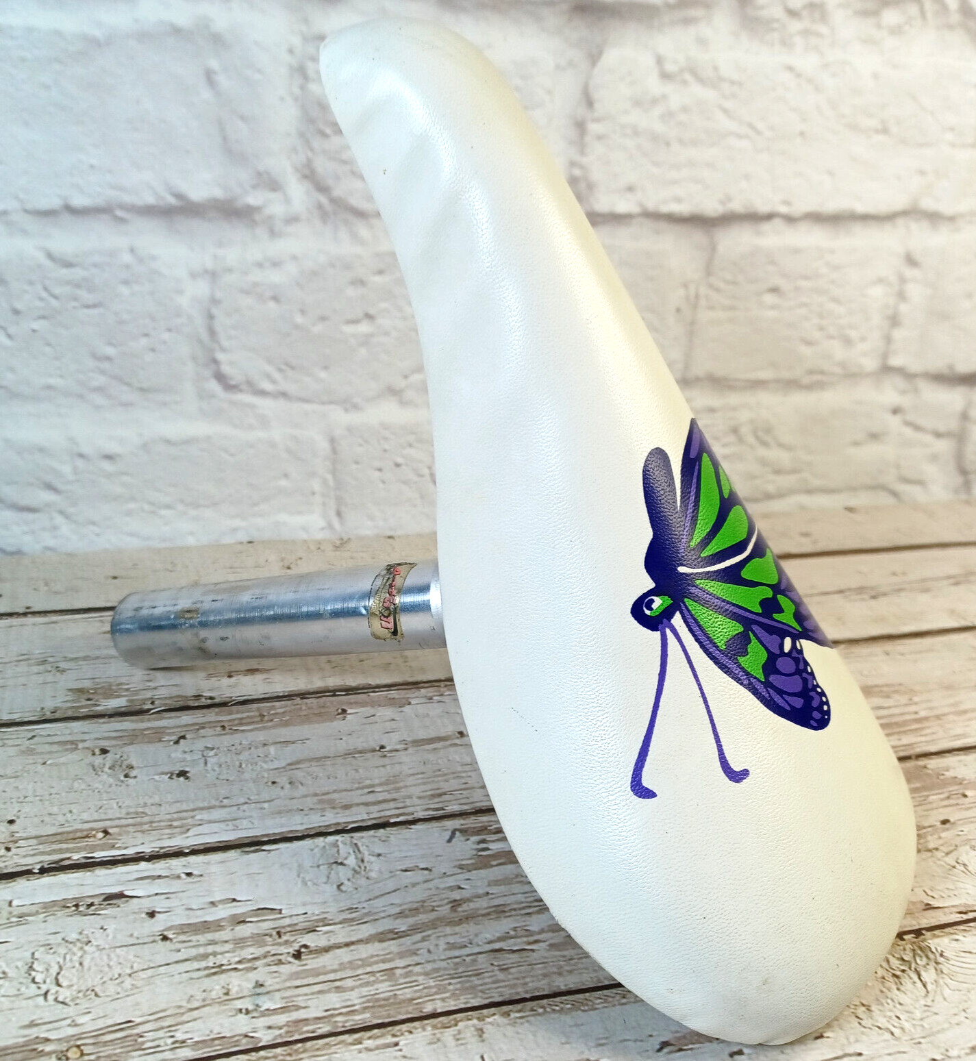 Butterfly Bicycle Seat Unique Purple Green White 9.5″ Cycling Gear