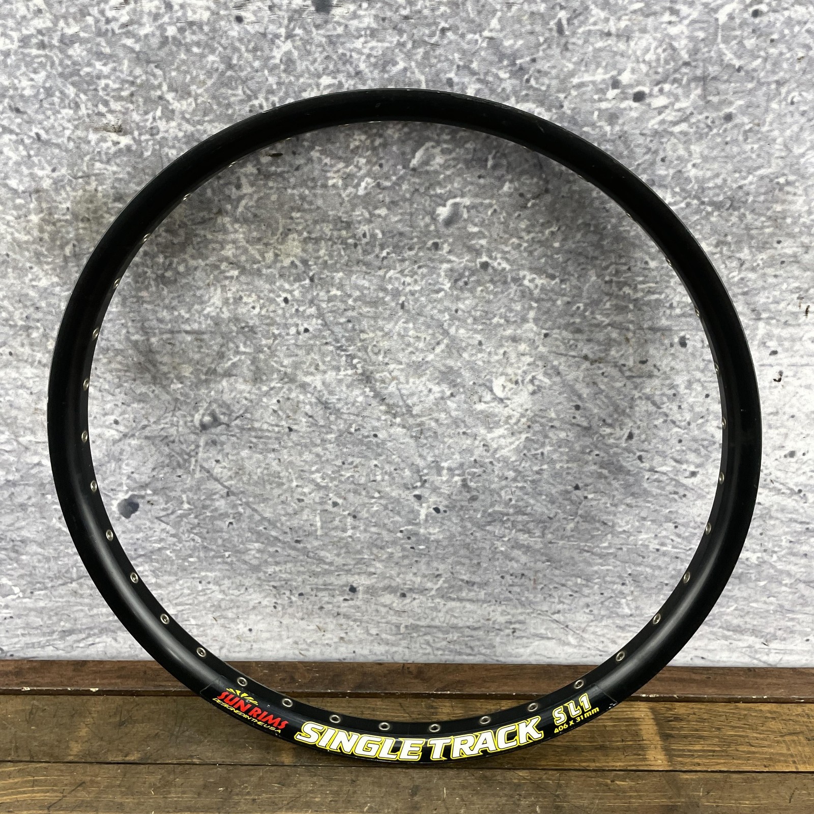 Sun Rims SingleTrack SL1 BMX Rim 20 in 36h Disc Hoop 406 x 31 Black Eyeleted 36
