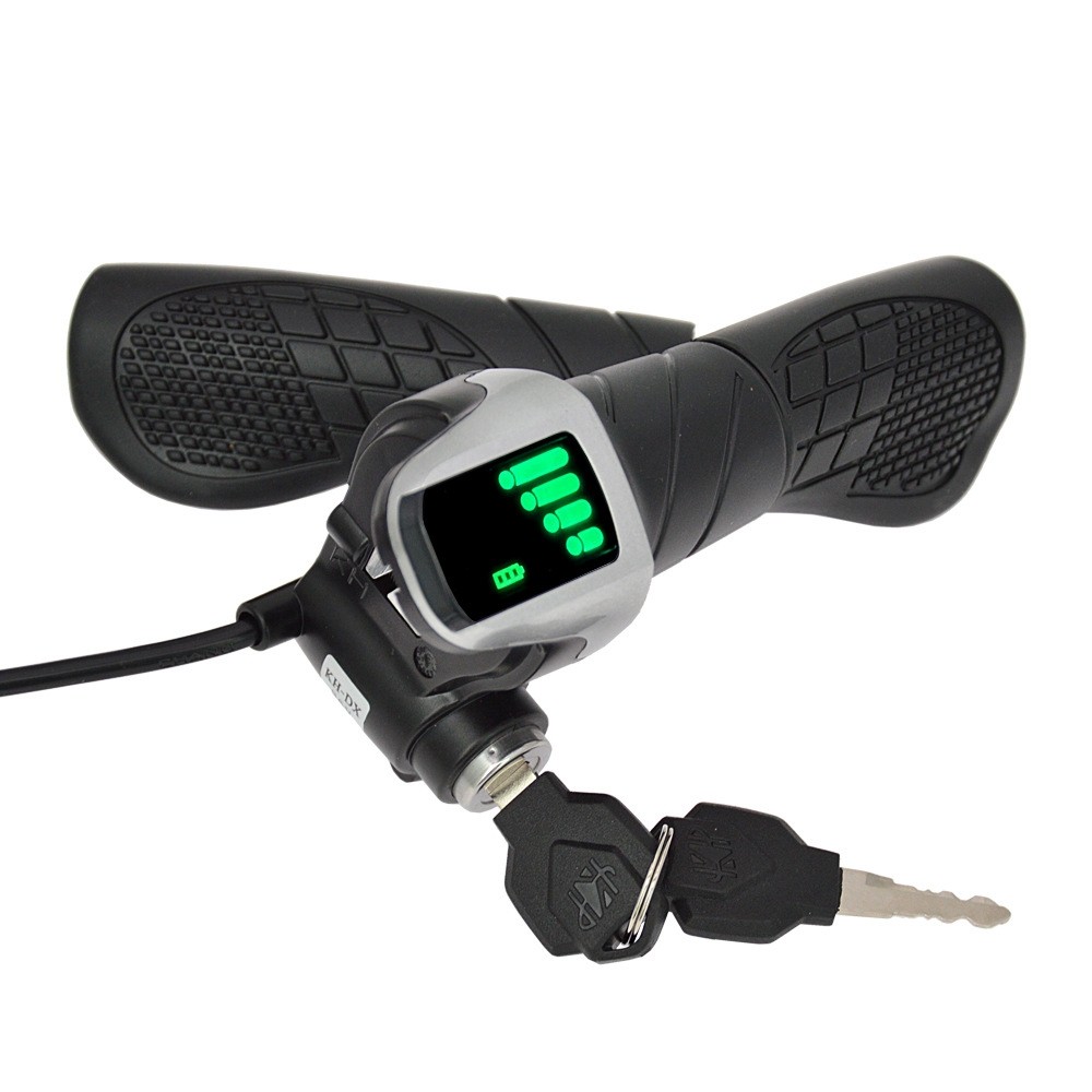 36V/48V EBike Electric Bicycle Split Throttle Handle Twist Grip w/ Power Display