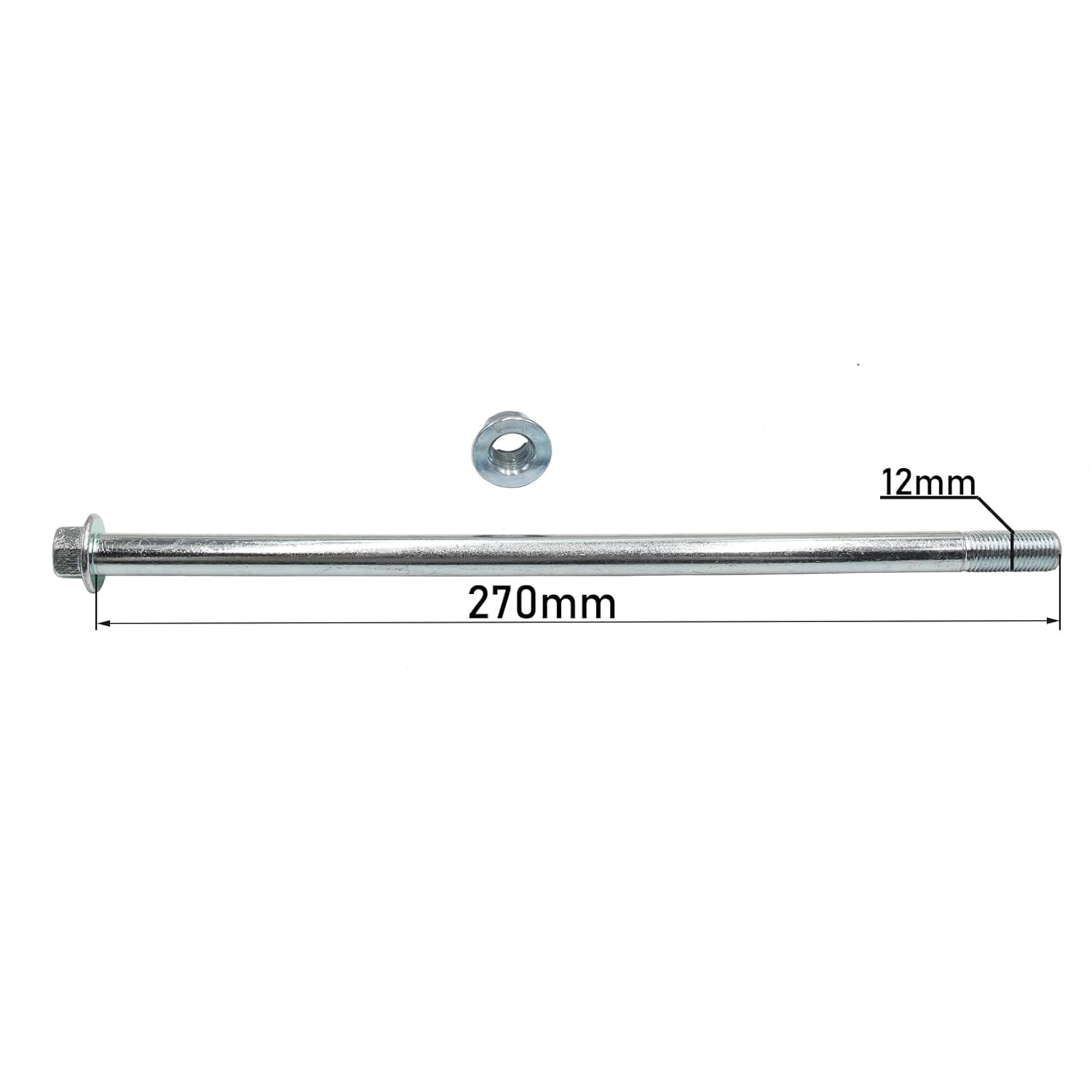 12mm 270mm Front Rear Wheel Axle for Pit PRO Trail Dirt Bike Quad ATV 50cc 70cc