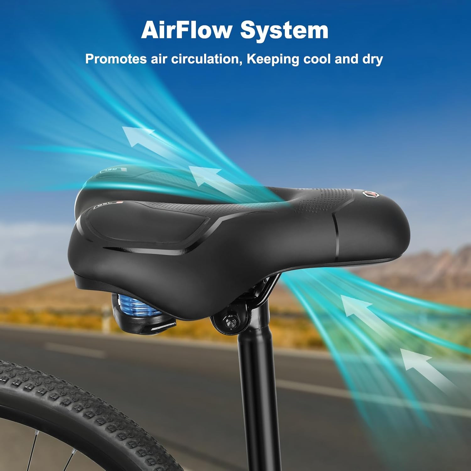 Bike Seat, Comfort Wide Bicycle Seat for Men Women, Waterproof Bike Saddle with