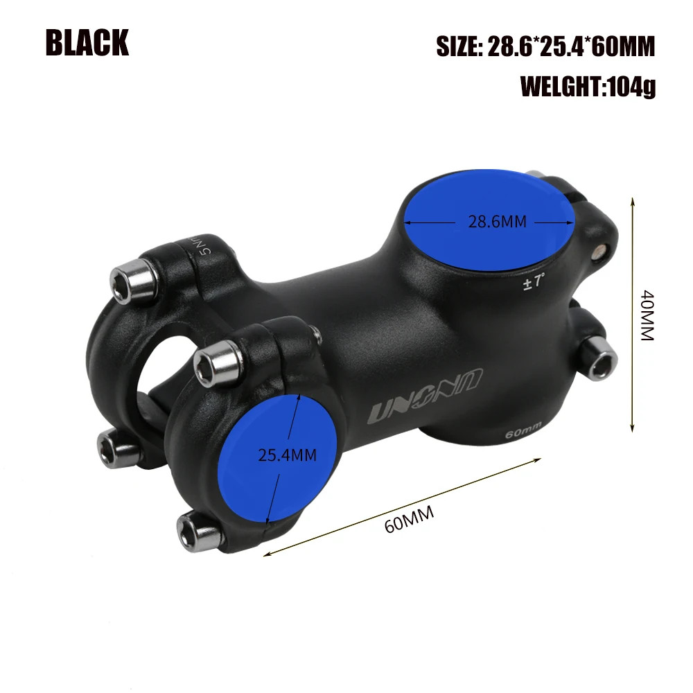 UNO Bike Stem 25.4mm 7° Ultralight MTB Road Bicycle Stem 60-130mm Alloy