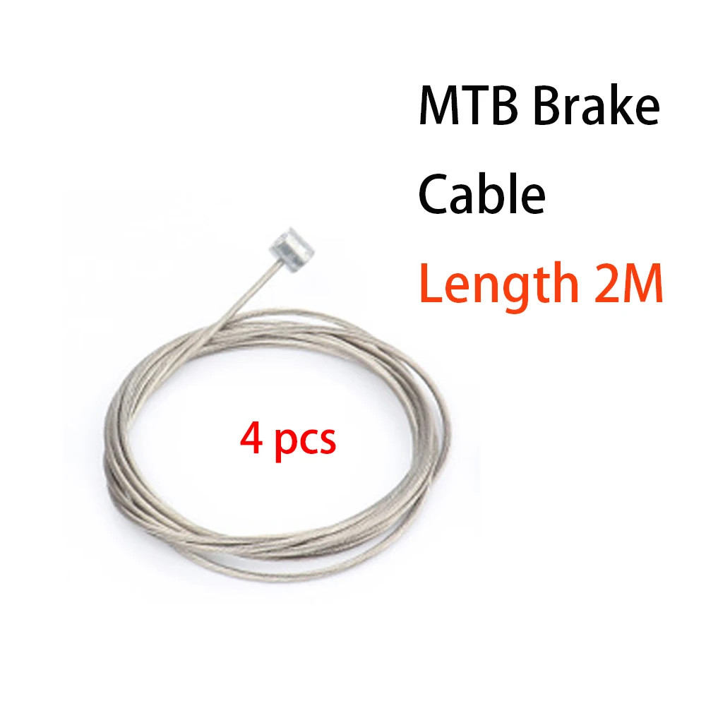 2M Bike Brake Shift Cable Inner Wire Set with End Caps MTB Road Fixed Gear