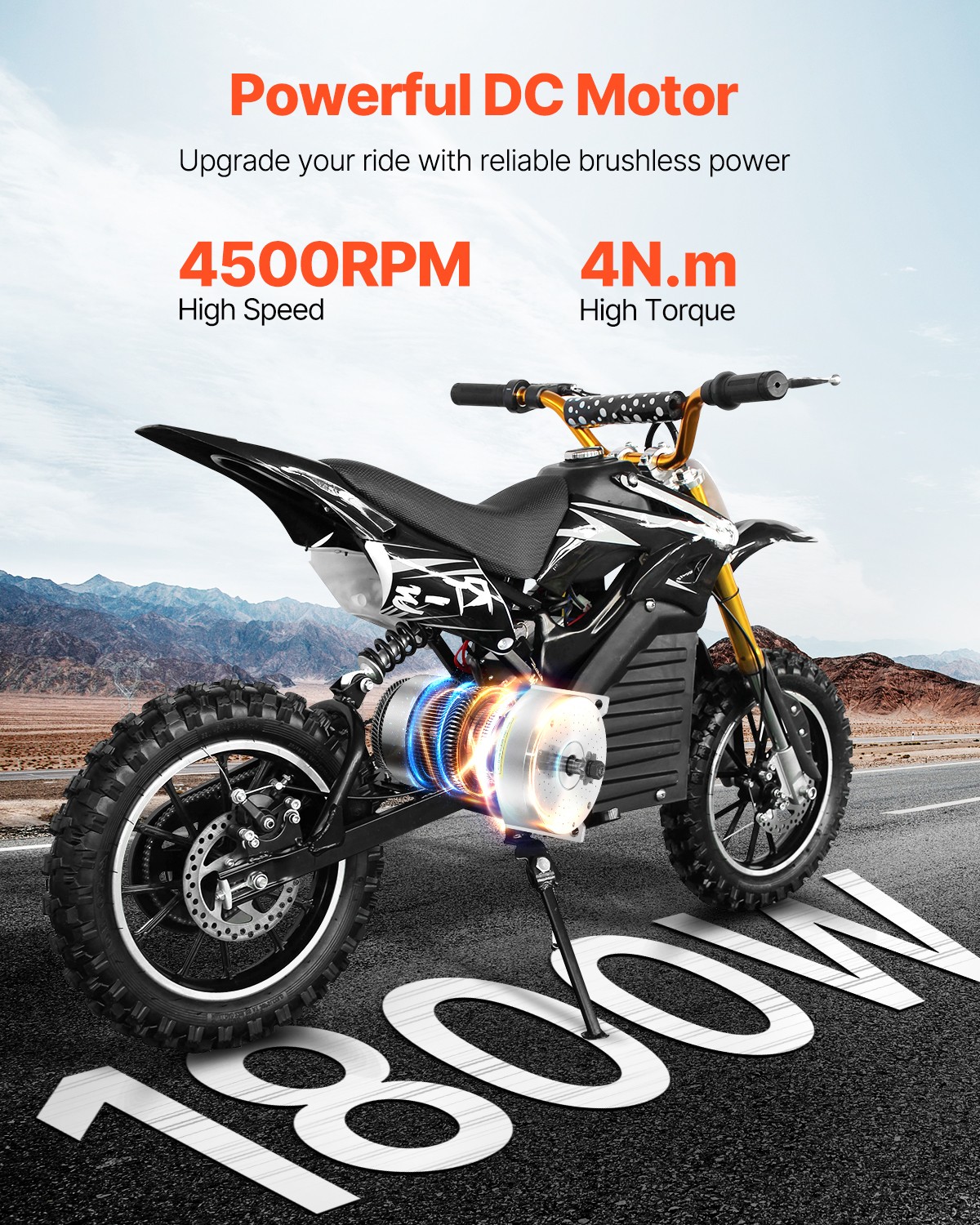 Uimoso 48V 1800W Brushless DC Motor Kit with Enhanced Controller, 4500rpm
