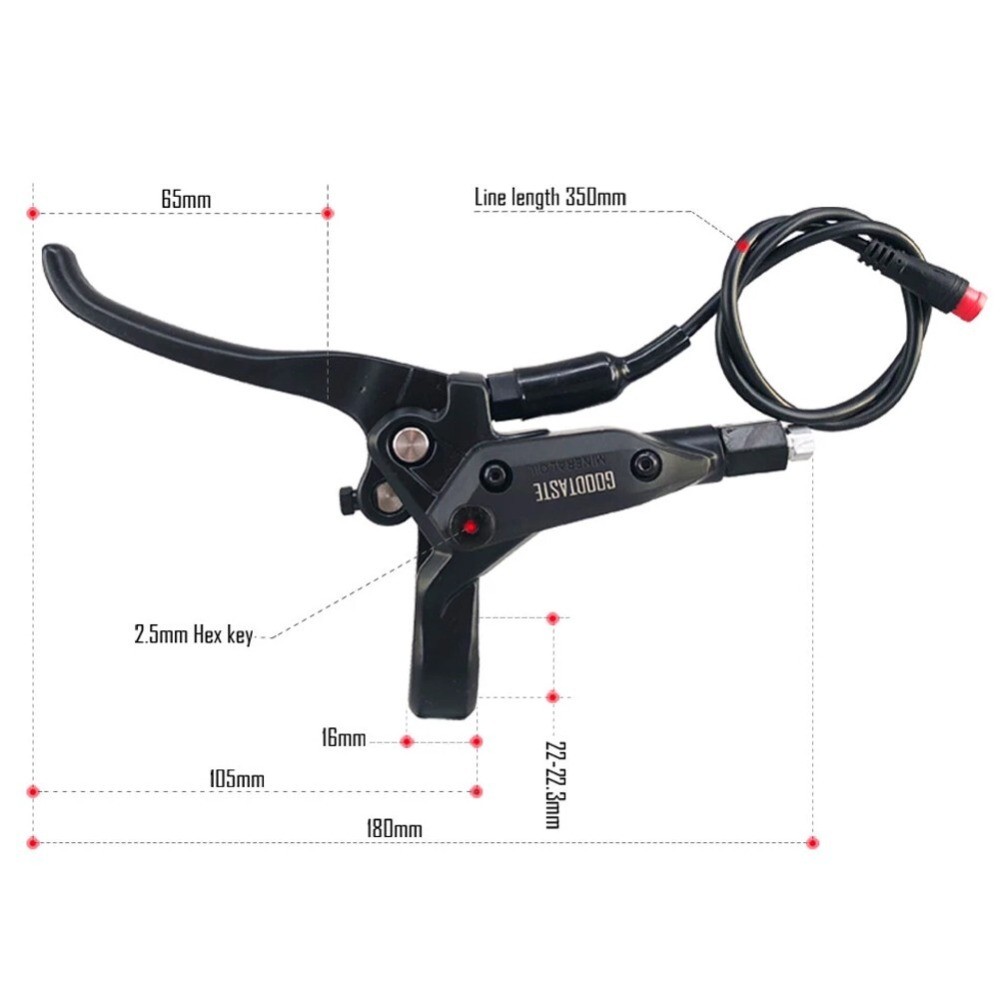 Goodtaste GT03 Power off Oil 2 pin E bike Brake Handle Waterproof Brake Lever