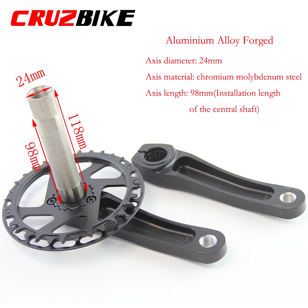 89/98/110/127/140/150mm Aluminum Alloy MTB Child Bike Crankset Single Chainwheel