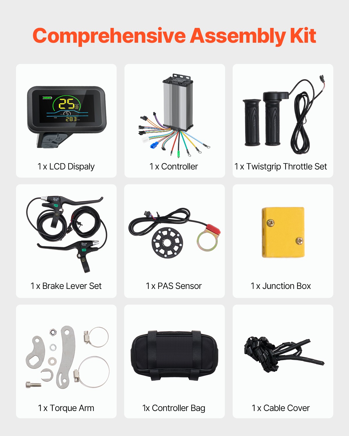 1000W Electric Bike Conversion Kit 48V 420rpm 26″ Front Wheel E-Bike Hub Motor