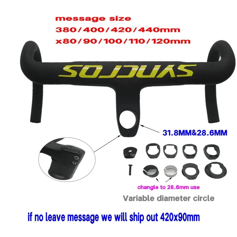 Carbon Fiber Road Bicycle Handlebar Stem Internal Cable Routing 28.6mm 31.8mm
