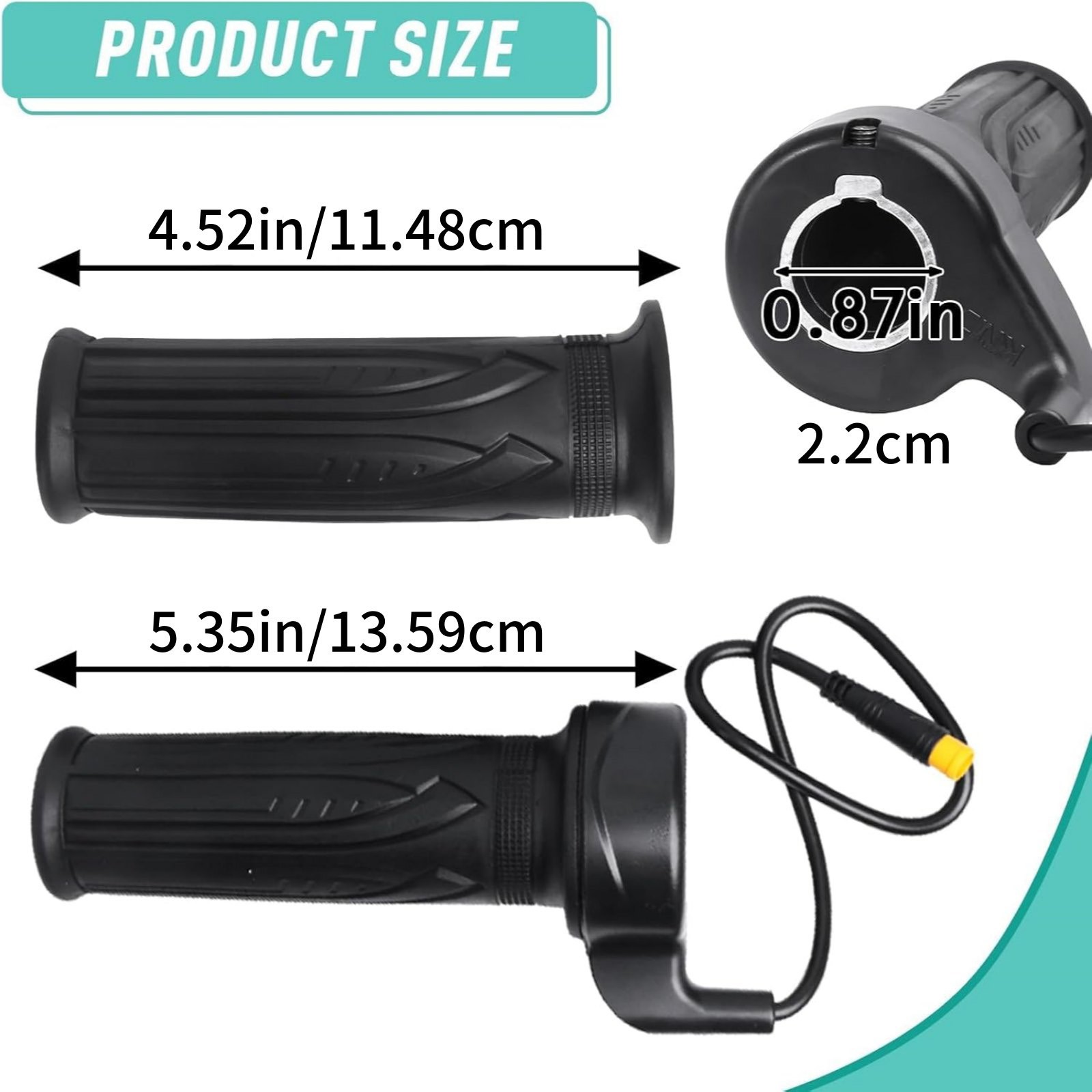 For Ebike 12V-72V Waterproof Full Twist Throttle Grip Kit High Quality Brand New