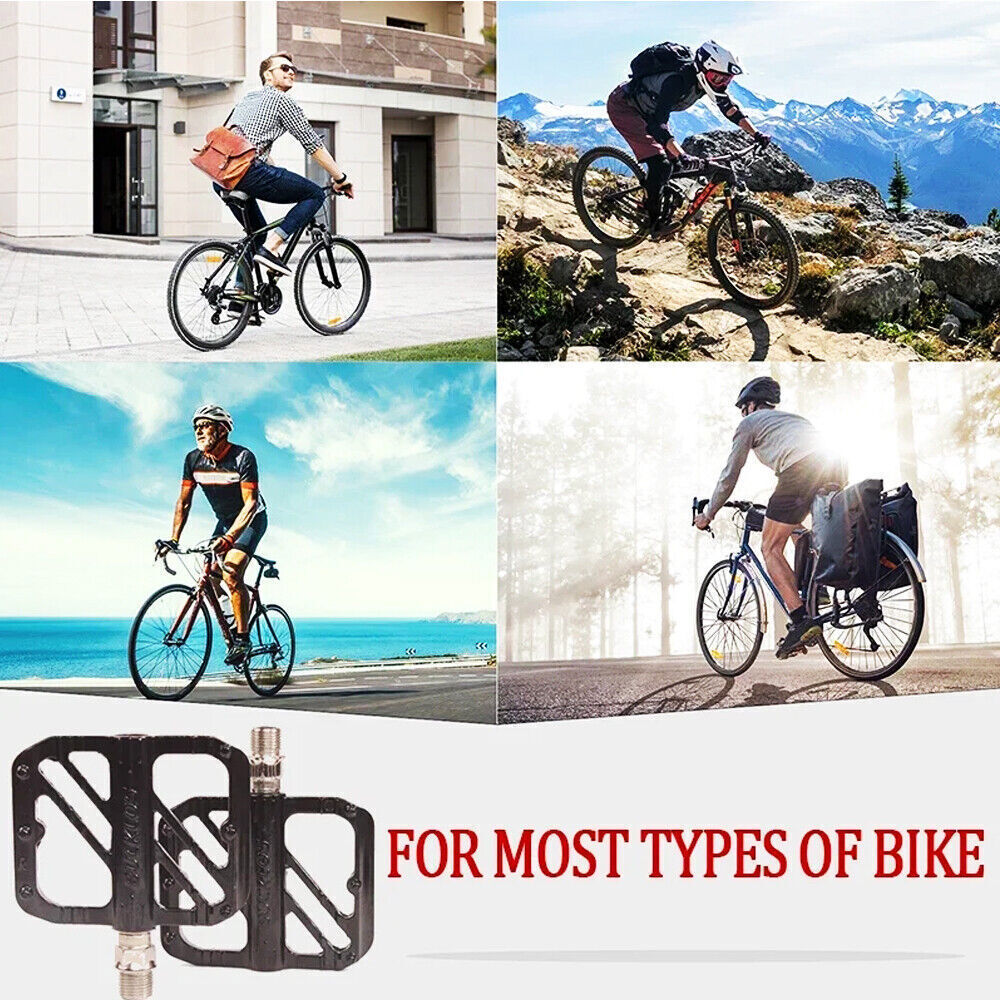 Flat/Platform Pedals 3 Bearings Mountain Bike 9/16” Aluminum For Shimano Pedals
