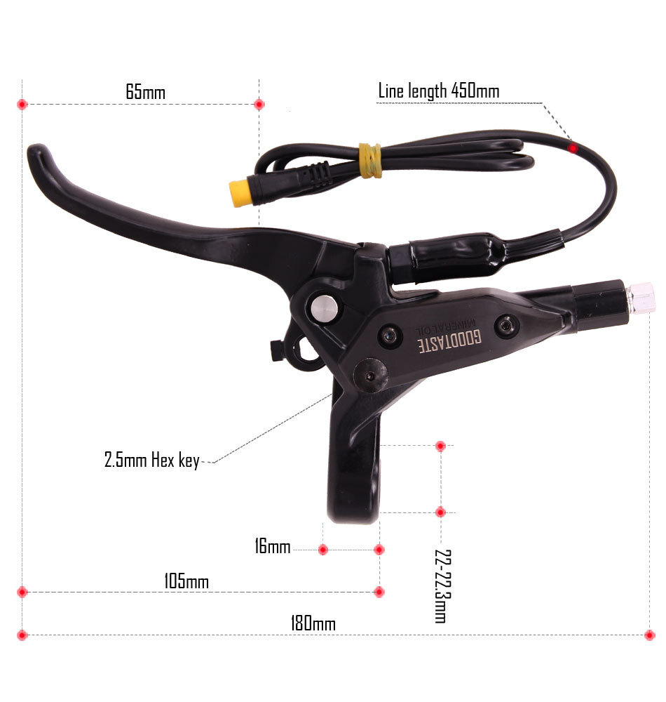 Goodtaste E-bike Power-off Oil brake lever 2Pin / 3 Pin Plug Right+Left