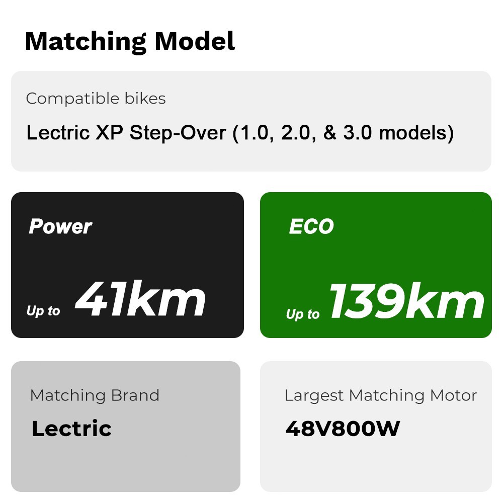 Lectric Bike Battery 48V 11.6Ah for Lectric XP 1.0 2.0 3.0 Ebike Battery 48V