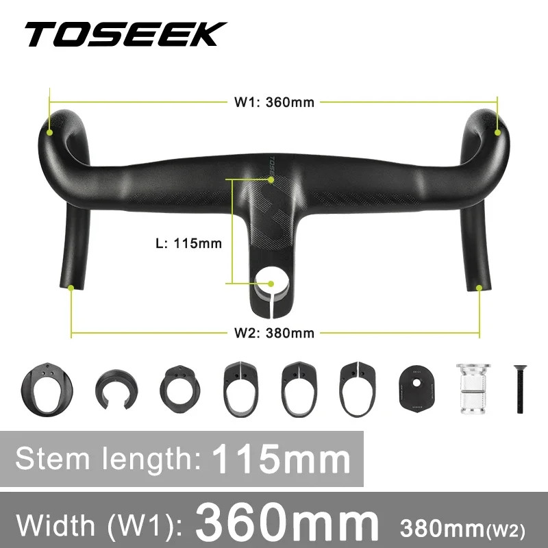Road Bike Carbon Integrated Handlebar DI2 Full Internal Cable Routing Bent Bar