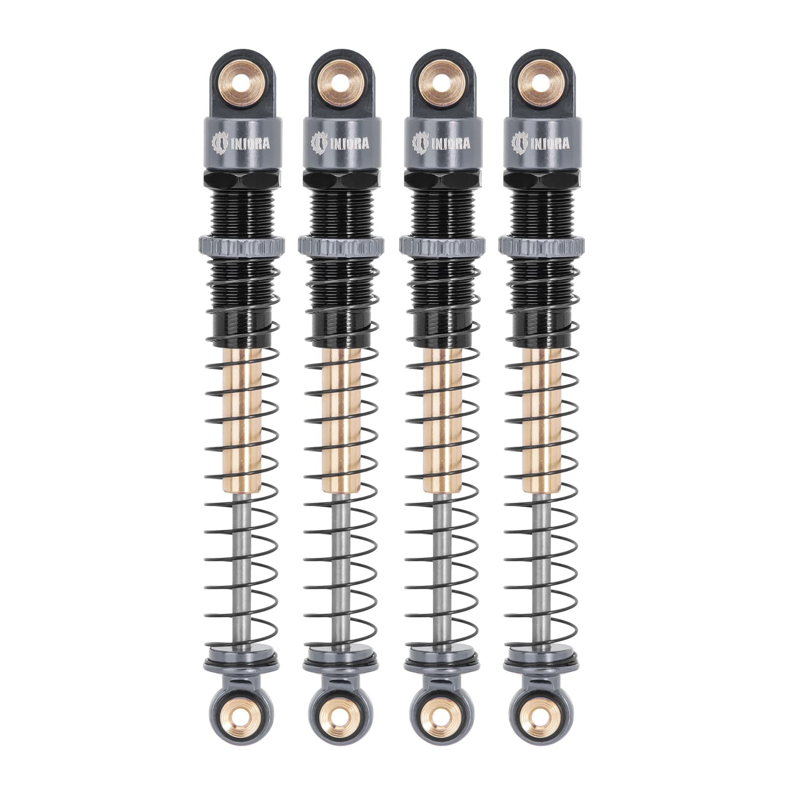 INJORA 51mm Long Travel Threaded Double Barrel Shocks for AX24 Small, Grey