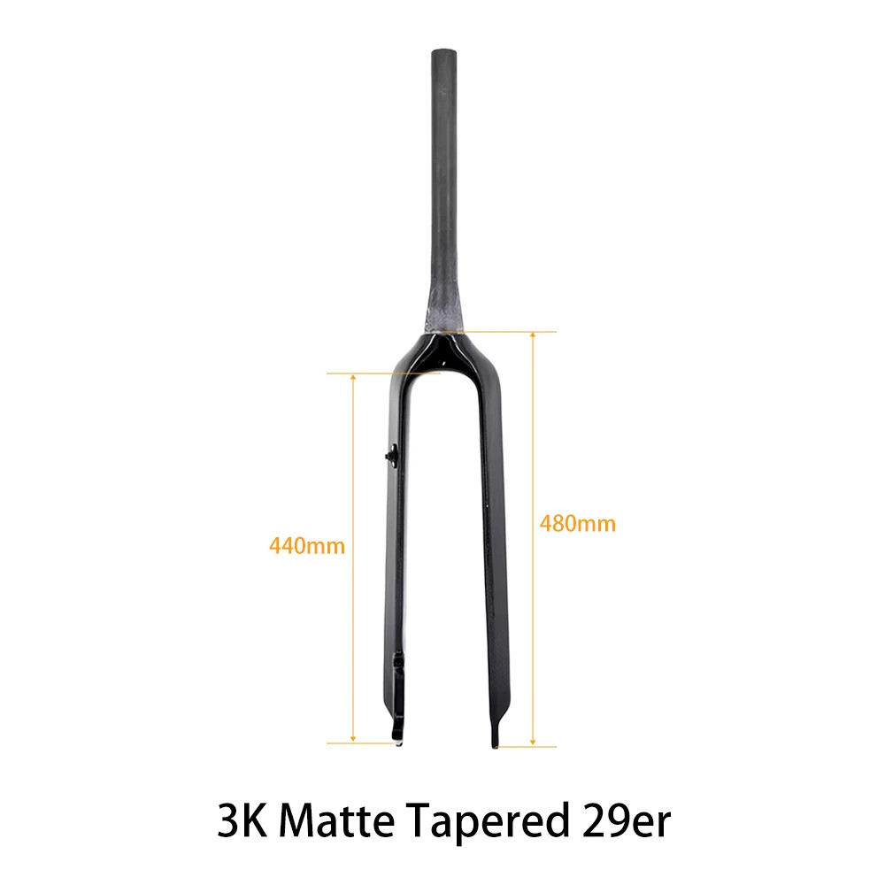 Full Carbon Fiber MTB Rigid Front Fork 26 27.5 29er Disc Brake External Cable