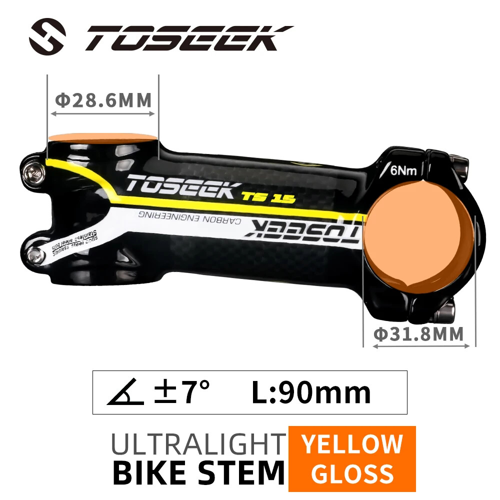 Carbon Stem 70/90/100mm Bike Power Handlebar Stem 7 Degree 31.8mm MTB Bike Stem