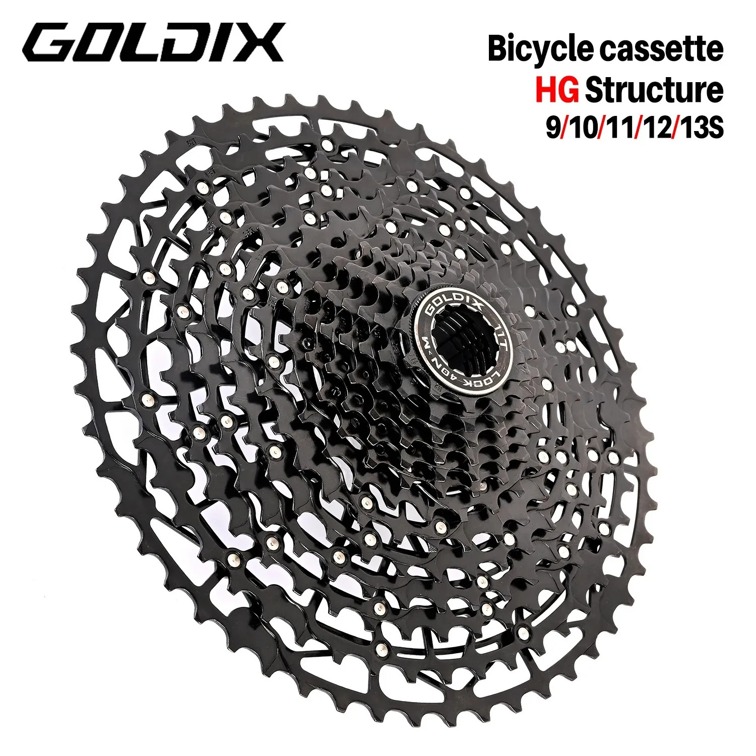 GOLDIX Ultralight MTB Cassette Freewheel K7 9/10/11/12/13 Speed HG Structure Spr
