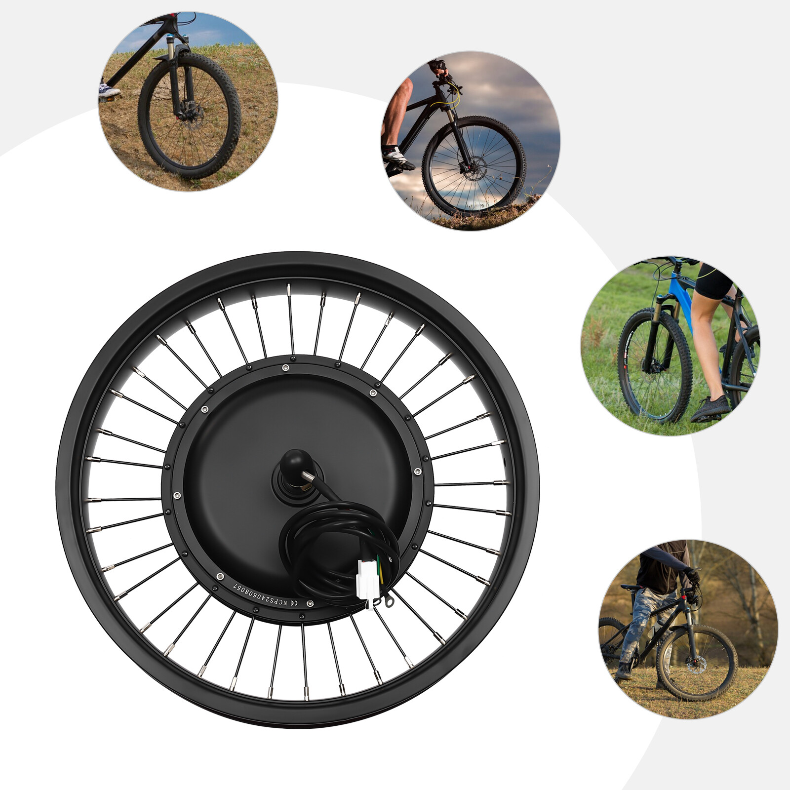 20″ 48V Electric Bicycle Front Wheel Hub Motor Ebike Conversion Kit Fat Tire 1kW