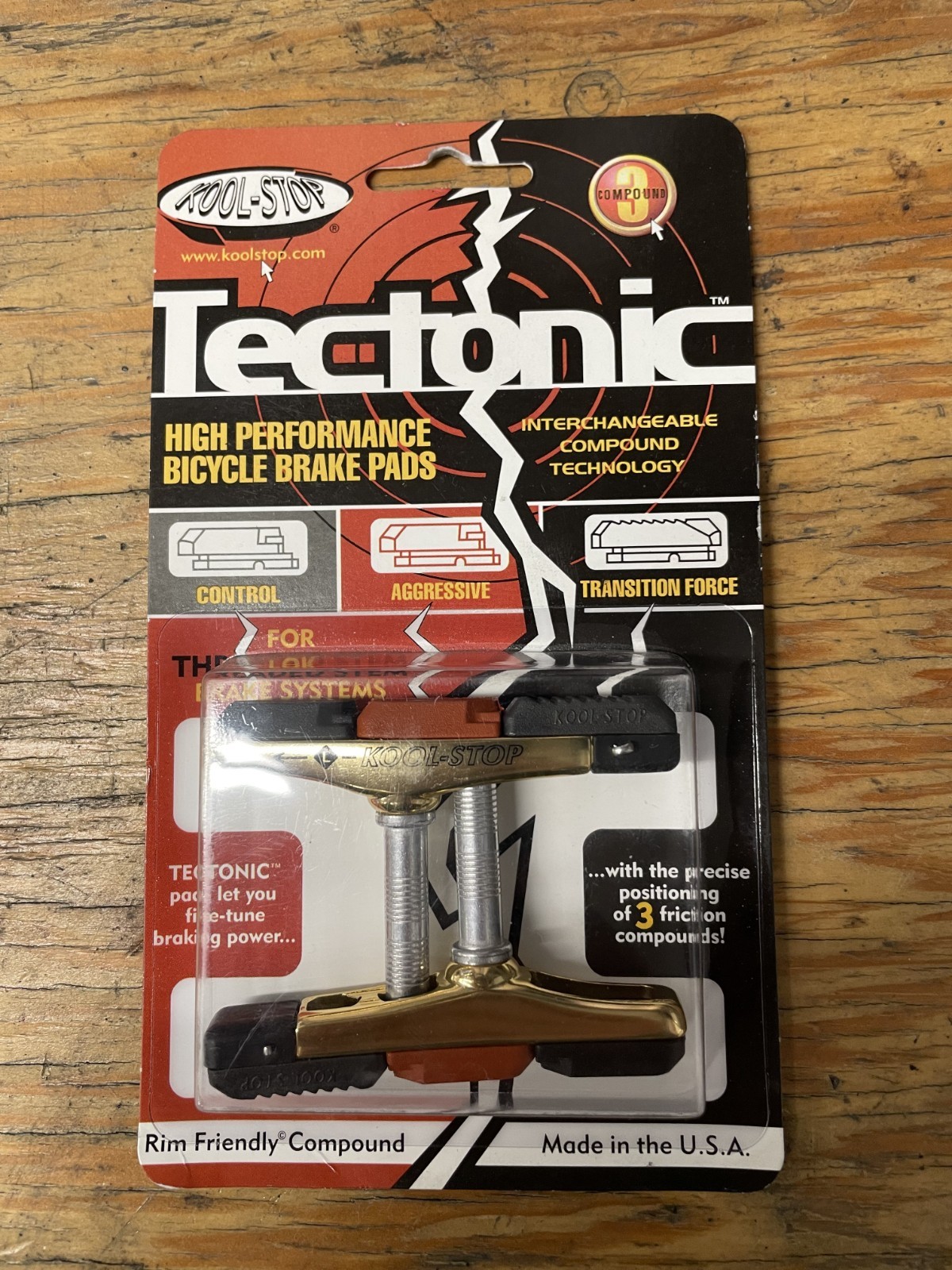 NEW Vintage MTB Kool Stop Tectonic 3 smooth post stem cantilever brake pads