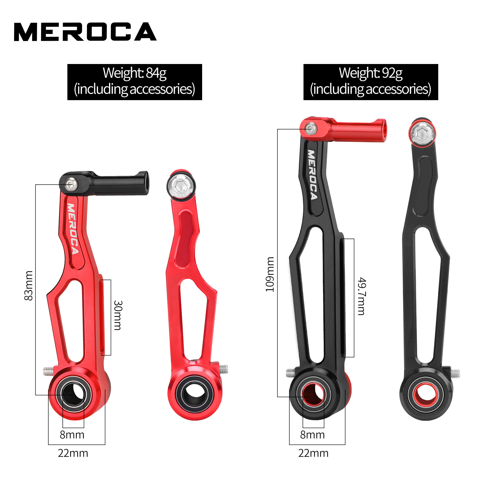 MEROCA MTB Bike V Brake Calipper 82mm 108mm Front/Rear/Set for SHIMANO SRAM Trek