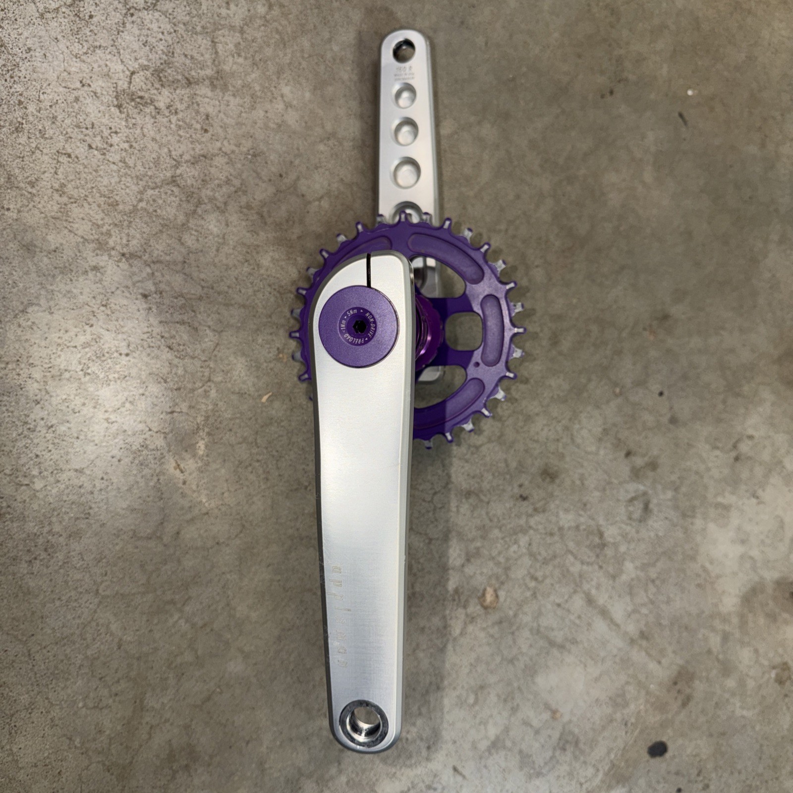Appleman 2XR Cranks 160 MTN, 30mm spindle Purple And Silver With Cane Creek BB