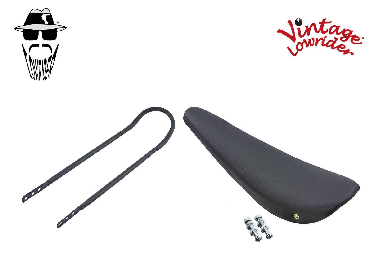 20″ ORIGINAL LOWRIDER All Black BANANA SEAT W/Black Sissy Bar FOR 20″ Bicycle