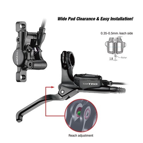 Tektro HD-E350 Hydraulic Disc RHSET RH + Sensor Cable 1800mm sc