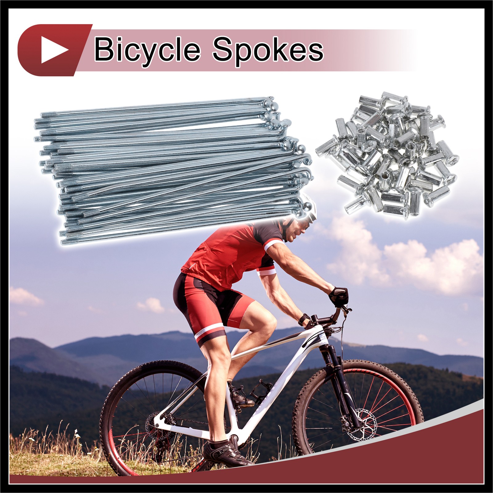 48Set 10G Bicycle Spokes 130mm Bike Wheel Spokes Carbon Steel Galvanized