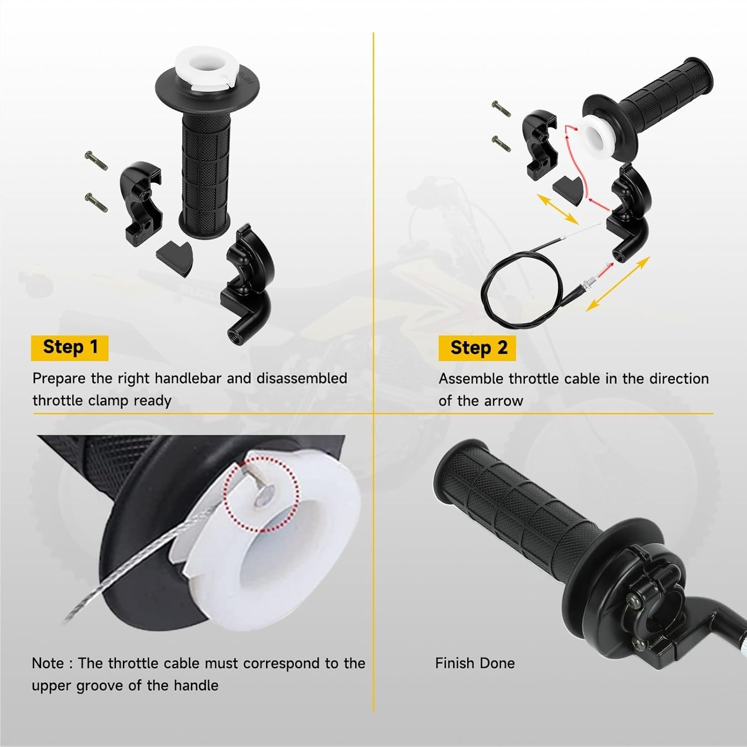 Throttle Cable Assembly Kit for 7/8