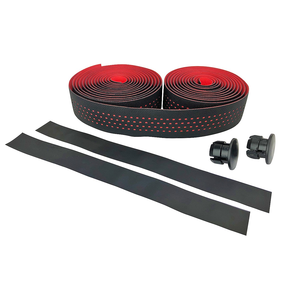 Red EVA Road Bike Handlebar Tape, Breathable Cycling Bar Wraps with End Caps