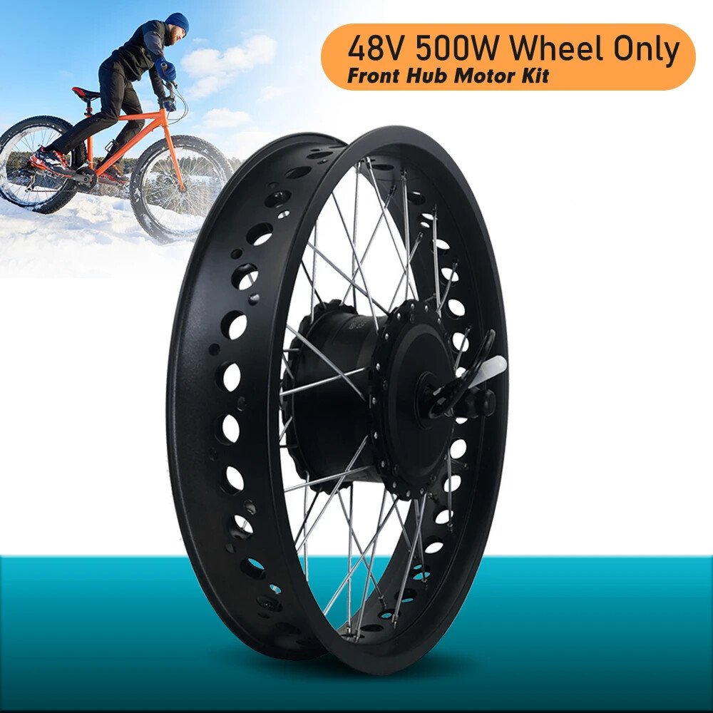 36V 48V 500W 20 24 26inch Snow Fat E-Bike Brushless Gear Front Hub Motor Wheel