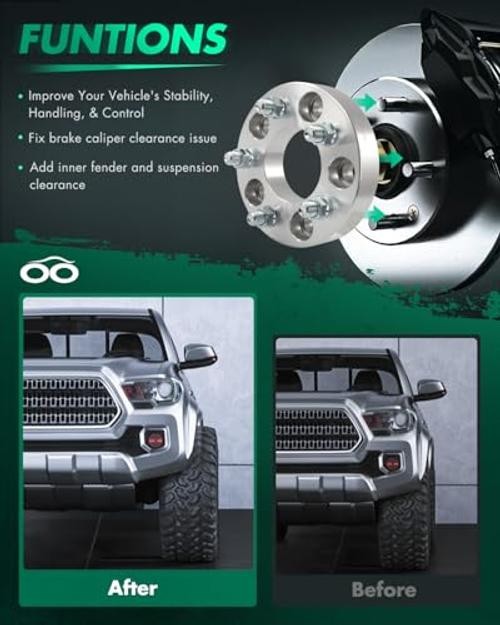 2Pcs Wheel Adapters 1.25″ 5×120 to 5×4.5 Bore 74mm Studs 14×1.5 5Lug Wheel