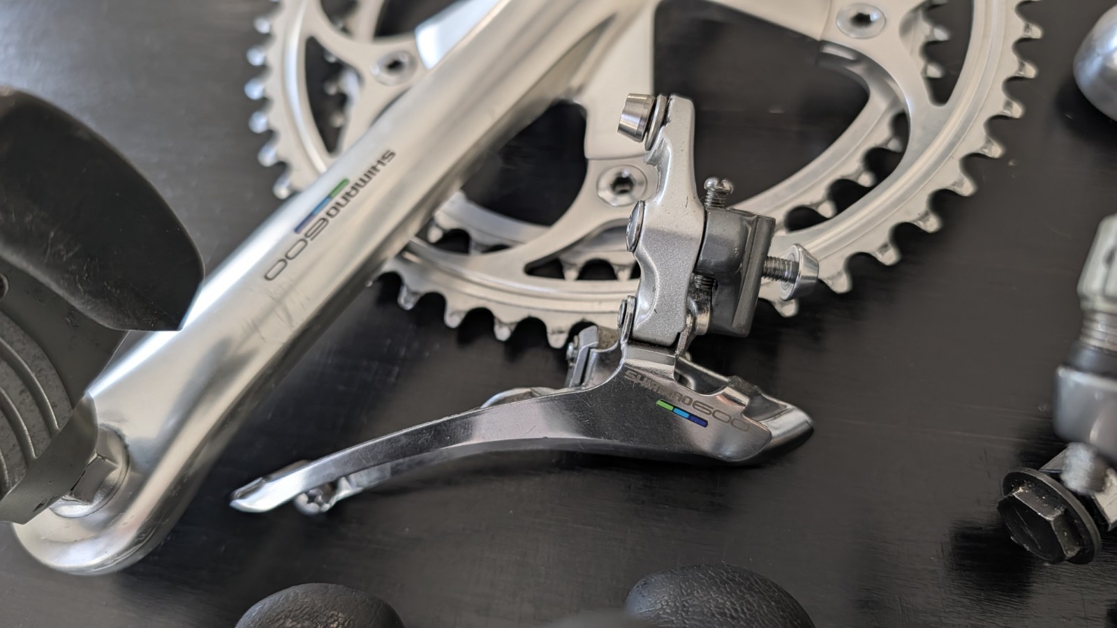 Shimano 600 Road Bike Build Kit Silver/Black Crankset Brakes Shifters BB