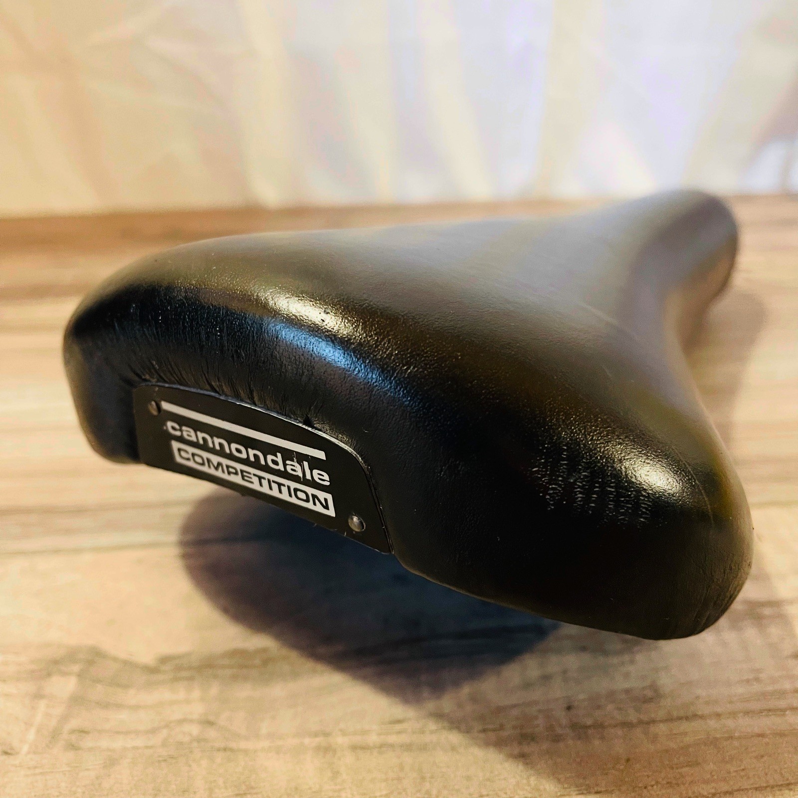 Vintage Cannondale Competition Black Leather Saddle Steel Rails