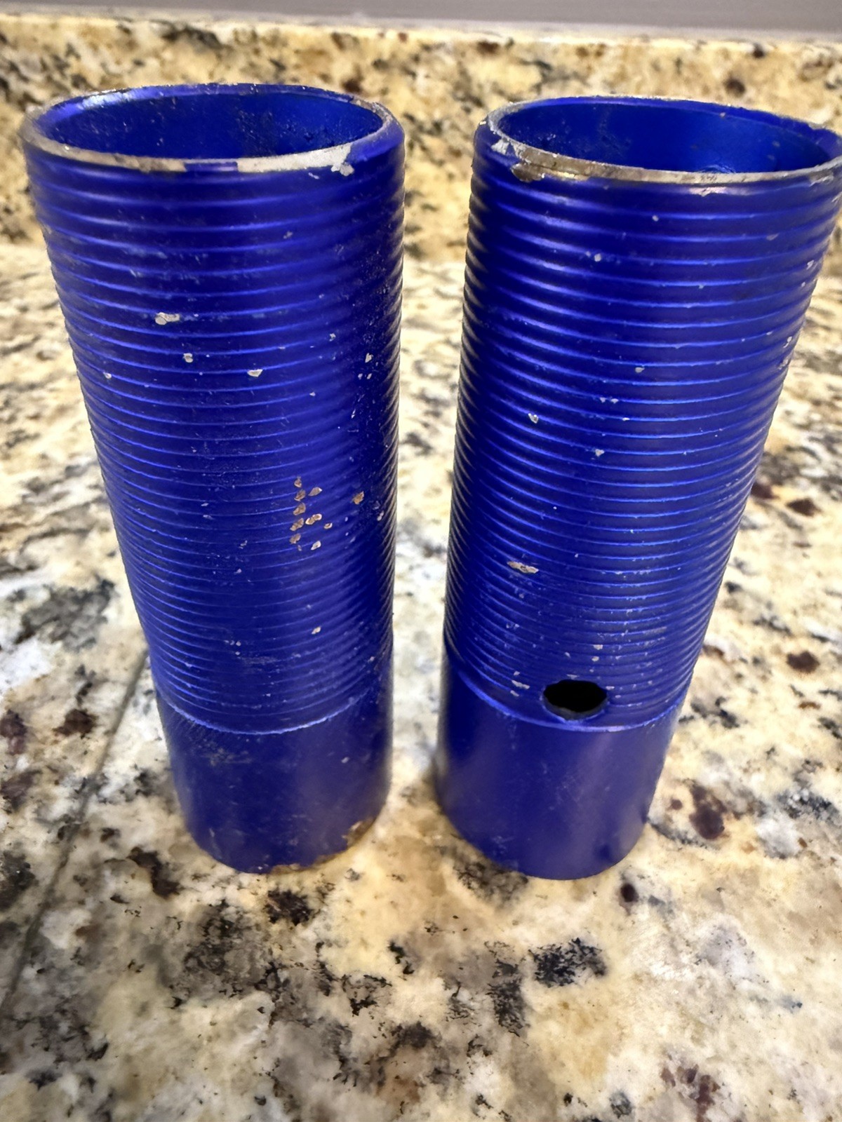 TWO VTG BMX Screw On Axle Pegs • Wheelie Pegs 3/8-14mm Blue
