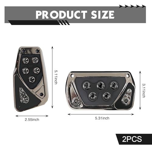 Car Pedal Pads, Anti-slip Transmission Brake and Accelerator Pedal 2 PCS Black