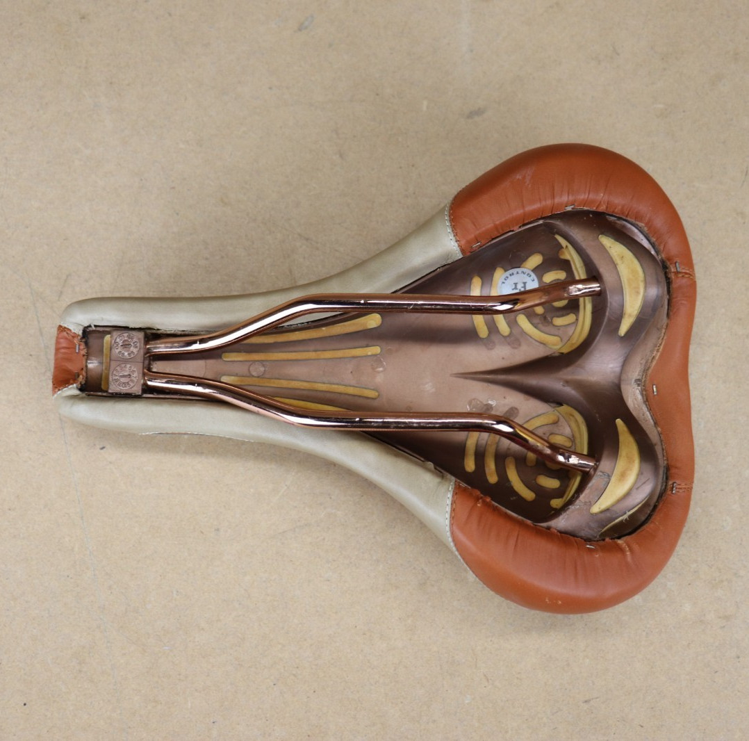 Selle Italia FLX 1 Brookland Saddle Brown & Tan Smooth Real Leather NOS NEW