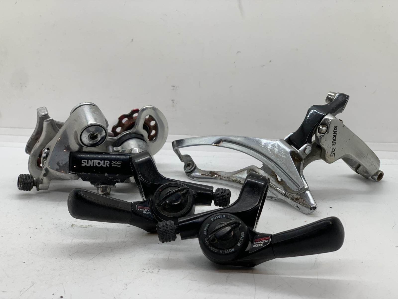 Vintage Suntour XC Pro front and rear derailleur plus thumb shifters