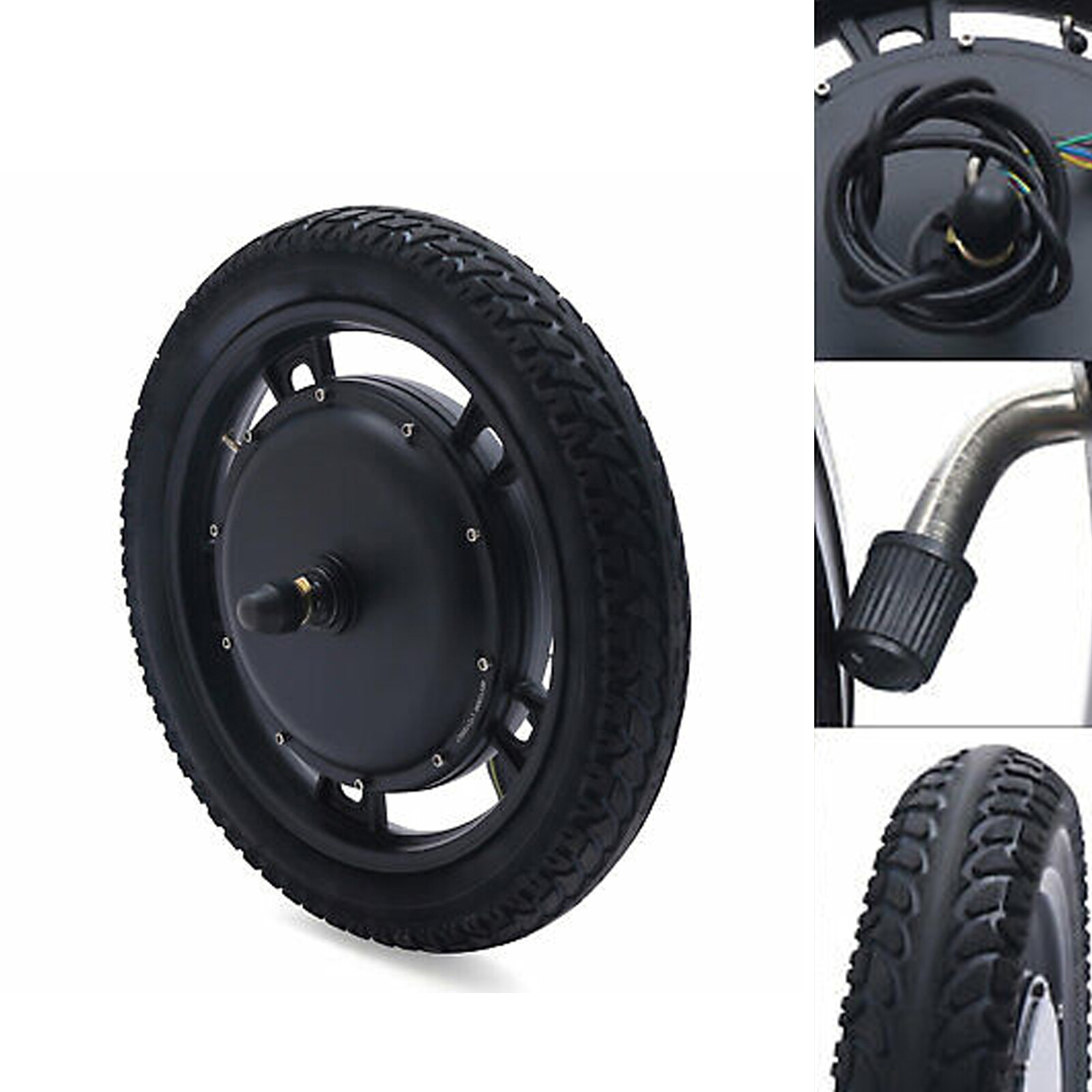 16″ E-Bike Electric Bicycle Front Wheel Hub Motor Kit 48V 1000W Brushless Motor