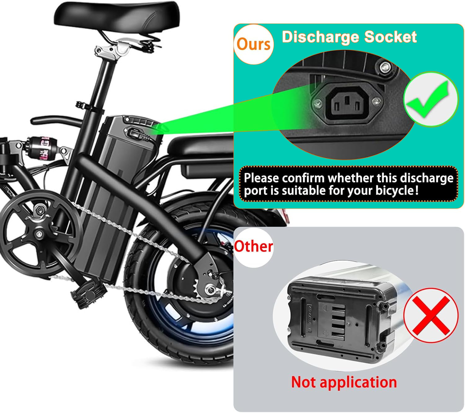 48V 10Ah 20Ah Folding Electric Ebike lithium battery For 200W-1000W Motor